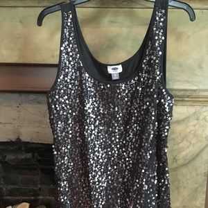 Old Navy Metallic Grey Tank Top Size XL.